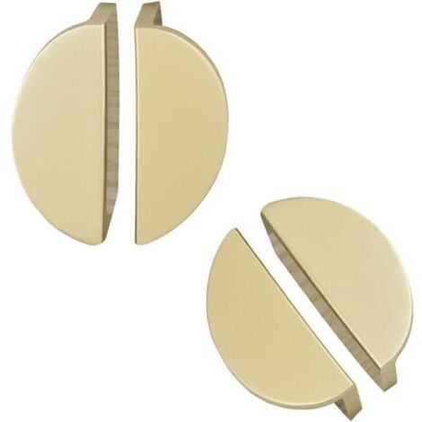 4 Pièces Bouton de Meuble Doré Poignée de Tiroir Demi-Lune Poignées de Tiroir Dorées Brossées Poignées de Cuisine de Metall Poignées de Meubles de Metall Or Poignet de Porte Cuisine