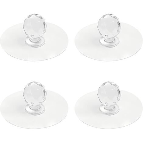 4 Pièces Boutons de Porte D'armoire, Boutons de Placard Autocollants à Coller sur les Tiroirs, Transparents, Sans Trace Résiduelle, pour Armoire, Cuisine, Salle de Bain