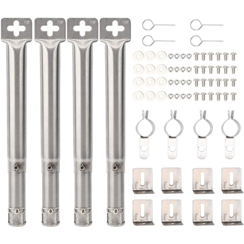 Sjqka - 4 pièces Brûleur réglable de 30,5 à 44,5cm, Universel Brûleurs de Tube réglables de Rechange pour Gril de Camping Barbecue pour