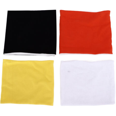 4 pièces cache-cou d'hiver en polaire et coton, couleurs orange, blanc, jaune, noir, pour enfants, école, sports et ski