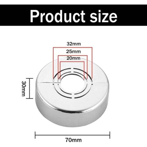 4 Pièces Cache Tuyau Radiateur, Argent Matériau ABS Rosace Robinet, Rosace Radiateur Détachable, Diamètre du Trou Réglable, pour Décoration de Robinet de Douche, Robinets, Radiateurs