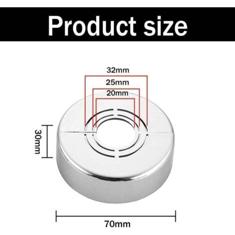 4 Pièces Cache Tuyau Radiateur, Argent Matériau ABS Rosace Robinet, Rosace Radiateur Détachable, Diamètre du Trou Réglable, pour Décoration de Robinet de Douche, Robinets, Radiateurs