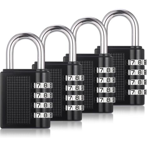 4 pièces cadenas à combinaison résistants à l'eau pour extérieur, idéaux pour casiers de vestiaires scolaires et équipements sportifs