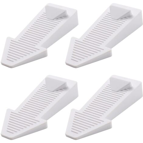 4 pièces Cale Porte Sol Caoutchouc, Antidérapante Bloc Hauteur Réglable Arrêt de Porte, Non Toxique, Non Odeur, pour Carrelage, Sol - Blanc