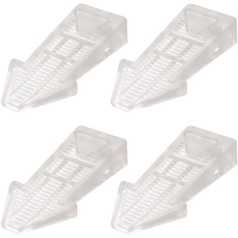 4 pièces Cale Porte Sol Caoutchouc, Antidérapante Bloc Hauteur Réglable Arrêt de Porte, Non Toxique, Non Odeur, pour Carrelage, Sol - Transparent