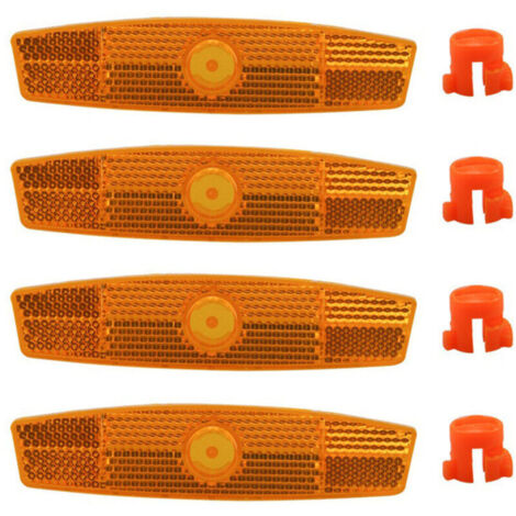 4 pièces catadioptre,catadioptre Velo,réflecteurs de pédale Orange vélo,catadioptre Velo Roue, améliorent la sécurité routière, s'adaptent à la Plupart des vélos,11.53cm