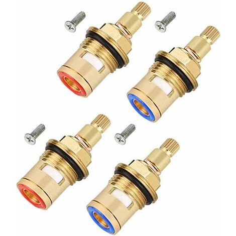 4 pieces Ceramic Disc Head, Universal Replacement Ceramic Cartridges, for Shower Cabin Kitchen Shower Room Brass Water Replacement Valves SOEKAVIA