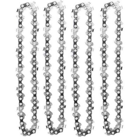 4 Pièces Chaînes De Tronçonneuse 4 Pouces 1/4 Pouces Compatibles Mini Tronçonneuses électriques Sans Fil 4 Pouces 28 maillons d'entraînement 10cm