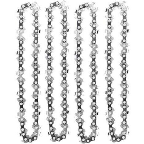 4 Pièces Chaînes De Tronçonneuse 4 Pouces 1/4 Pouces Compatibles Mini Tronçonneuses électriques Sans Fil 4 Pouces 28 maillons d'entraînement 10cm