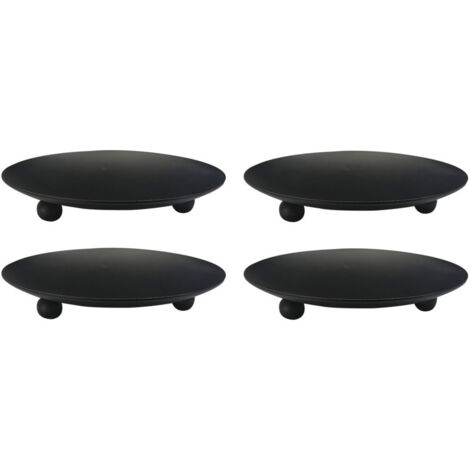 4 Pièces Chandelier Noir Fer Forgé, Bougeoir Plateau avec Trois Bases Sphériques,11cm de Diamètre, Simple Décoratifs Modernes pour Décoration Mariage Maison Nol d'anniversaire Dner Aux Chandelles
