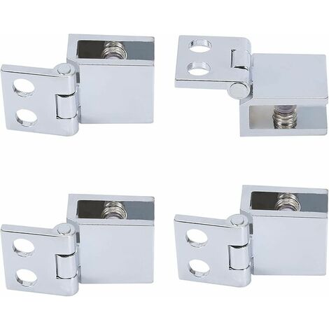 4 pièces charnière de porte en verre sans perçage charnière en verre douche réglable pince de porte en verre plein cuivre 0 degré Cisea
