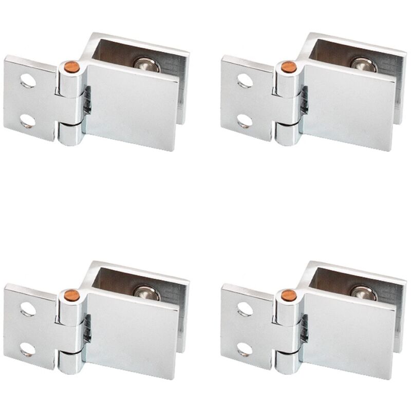 4 Pièces Charnière Meuble Porte en Verre, Charnière à Pince, Clip de Porte en Verre, Convient pour Vitrine, Ouverture et Fermeture du Verre