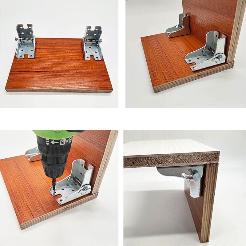 4 Pièces Charnière Pliable, Autobloquants Charnière, Charnières Autobloquantes, Convient Aux Accessoires de Pieds de Table Pliables 67x60x53mm