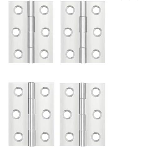 4 Pièces Charniere Porte,Charniere Inox,Charnière Invisible,Charnière plate,Porte Placard/Petites Portes/Tiroirs/Fenêtres/Pianos/Coffret à Bijoux Armoires de Quincaillerie de Meubles de Maison