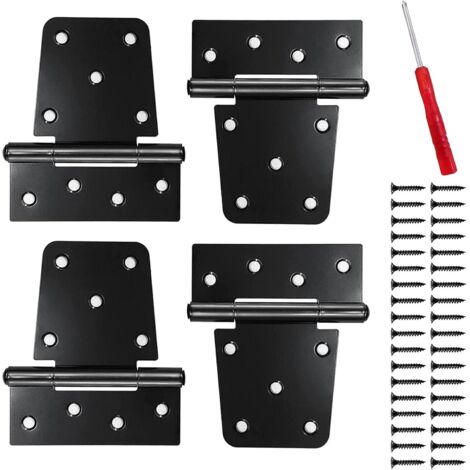 4 Pièces Charnières en Acier Inoxydable, Charnières de Serrure de Porte de Jardin Charnières de Porte Pliables Grandes Charnières pour Portes en Bois pour Meubles de Maison Porte de Jardin