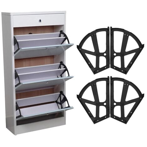 Armoire à Chaussure Murale Blanc Brillant 100x35x38 Cm