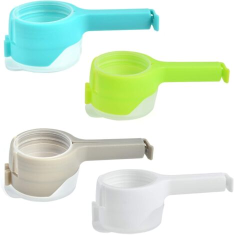 4 Pièces Clips pour Sacs Alimentaires, Pinces en Plastique pour Conservation Hermétique et Collations
