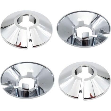 4 Pièces colliers de tuyaux chromés, Colliers de Tuyau de Radiateur, 15 mm Cache Tuyau Plomberie, pour Douches, Tuyaux, Robinets, Radiateurs, Conduites d'eau, 5,5 cm de large