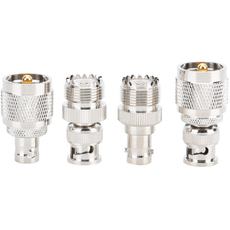 4 Pièces Connecteur Adaptateur UHF BNC Nickelé Cuivre 50 Ohm pour Antenne Radio WiFi Réseau Sans Fil
