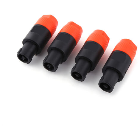4 Pièces Connecteur Mâle NL4FC Orange pour Câble Audio Enceinte - Adaptateur Prise Haut-Parleur