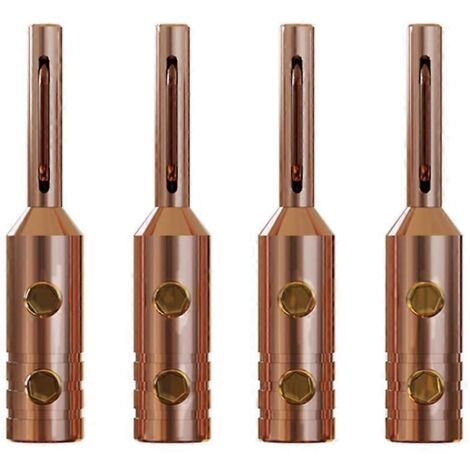 4 pièces connecteurs banane audio pour câble haut-parleur 5mm, connecteurs cuivre vidéo