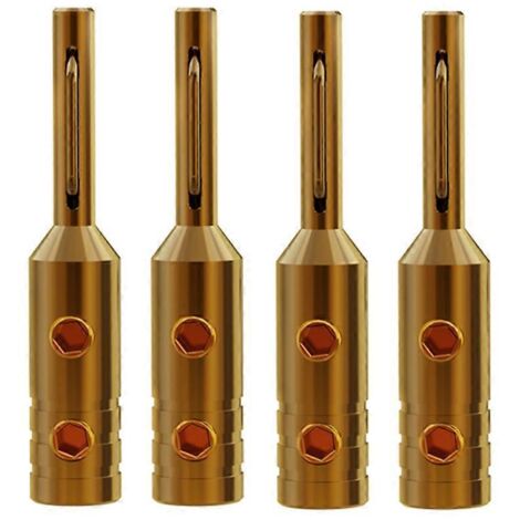 4 Pièces Connecteurs Banane Audio pour Câble Haut-Parleur 5mm - Connecteurs Cuivre Vidéo