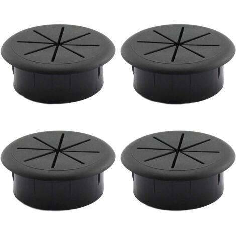 4 pièces Couvercle de Filetage de Câble Table Passe-cable passage Bureau Table Ronds Cache-cable Pour les meubles de bureau table bureau d'ordinateur noir