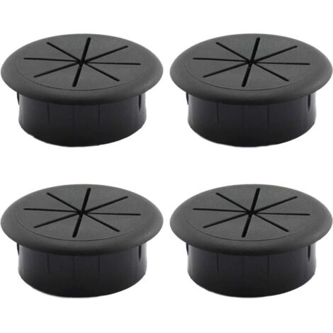 4 pièces Couvercle de Filetage de Câble Table Passe-cable passage Bureau Table Ronds Cache-cable Pour les meubles de bureau table bureau d'ordinateur noir