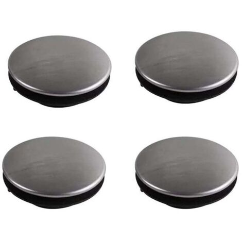 4 Pièces Couvercle d'Évier de Cuisine, Couvercle du Trou d'Évier, Bouchons de Lavabo en Métal, Obturation de Trou de Robinet, pour Lavabo Salle de Bain et Trou De Fixation pour 28-40mm(Argent)