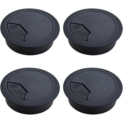 4 Pièces Couvercle Passe Câbles Fil Rond Ø60mm pour Encastrer sur Table de Bureau Organisateur de Cables