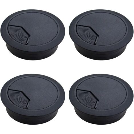 4 Pièces Couvercle Passe Câbles Fil Rond Ø60mm pour Encastrer sur Table de Bureau Organisateur de Cables