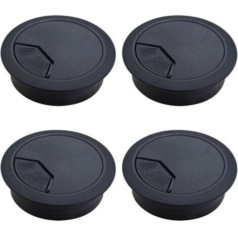 4 Pièces Couvercle Passe Câbles Fil Rond Ø60mm pour Encastrer sur Table de Bureau Organisateur de Cables