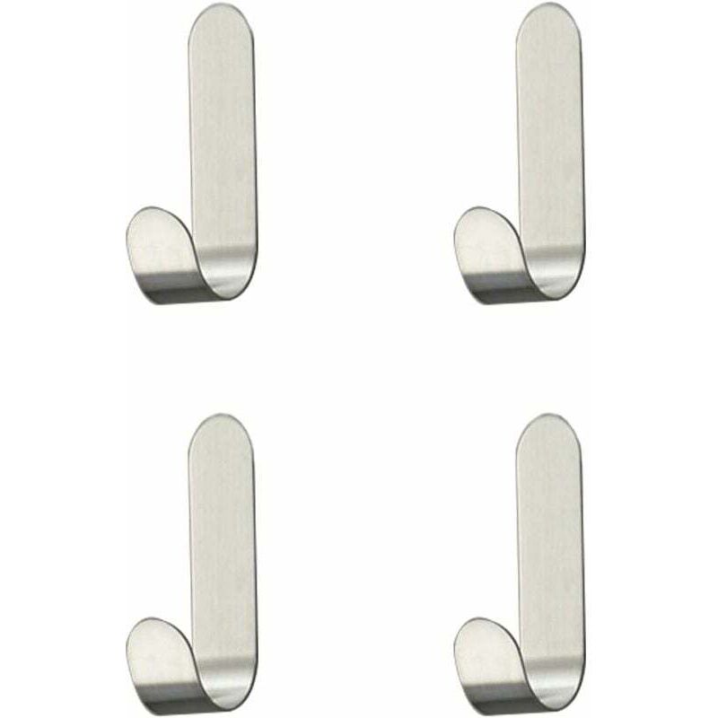 4 Pièces Crochet Adhésif en Acier Inoxydable，Crochets Auto-adhésif Crochet ，pour Serviette, clés, maison, cuisine, salle de bain, anti-rouille et