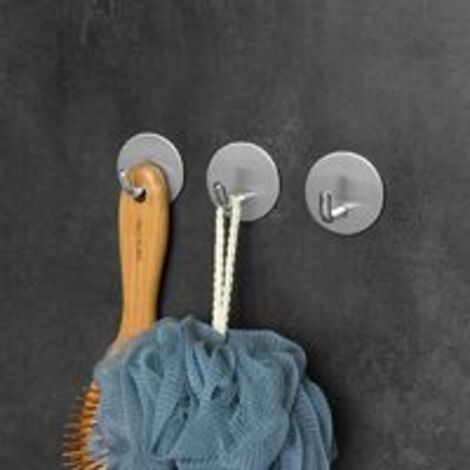 4 Pièces Crochet Adhesif Mural Acier Inox,Accroche Serviette Salle de Bain Patères Crochet Mural Sans Percer Crochet Cuisine Crochet Porte Accroche Torchon Crochet Adhésif