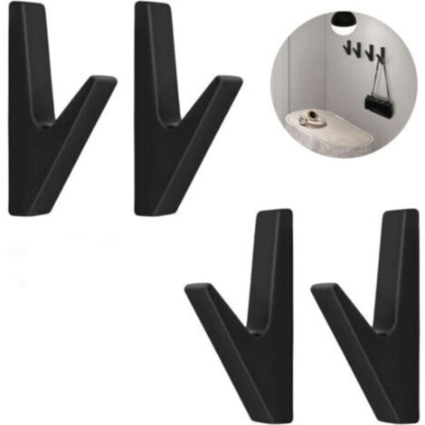 4 Pièces Crochet de Manteau Crochet Porte Manteau Multi-Usages Crochet Manteau Mural Noir Patère Minimaliste Moderne Murale Patere Noir avec Vis pour Cuisine Salle de Bain Chambre Entrée