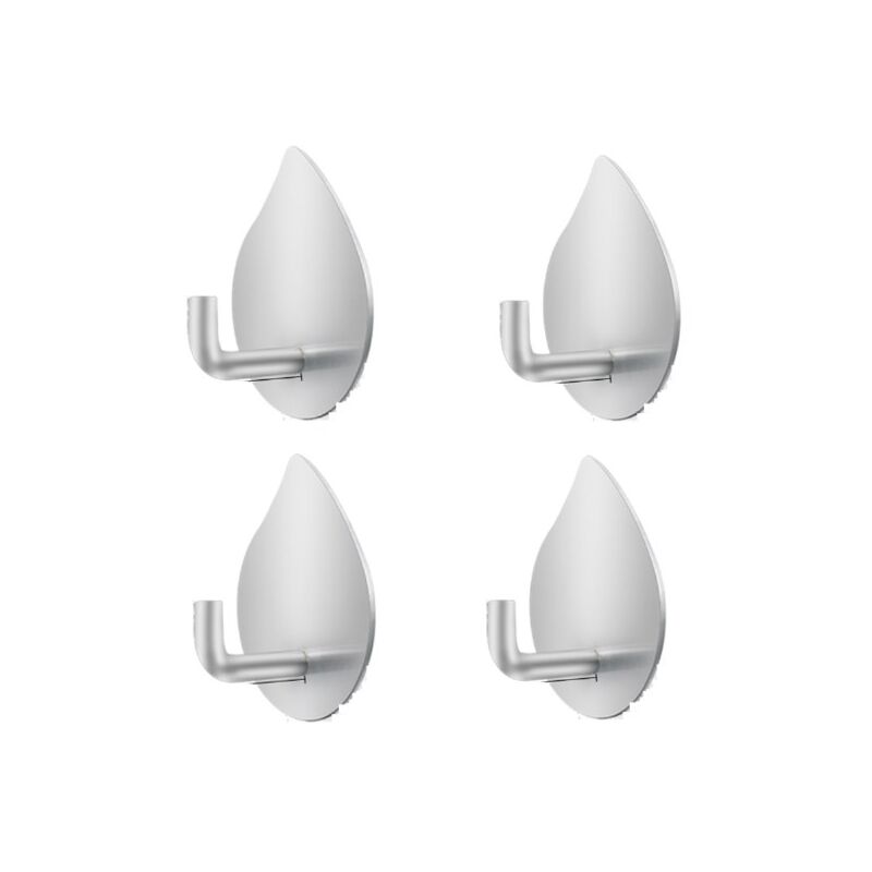 Linghhang - 4 Pièces Crochets Adhésifs Crochets Murals Auto-Adhesif Crochets en Acier Inoxydable Crochets Antirouille Étanche sans Perçage pour