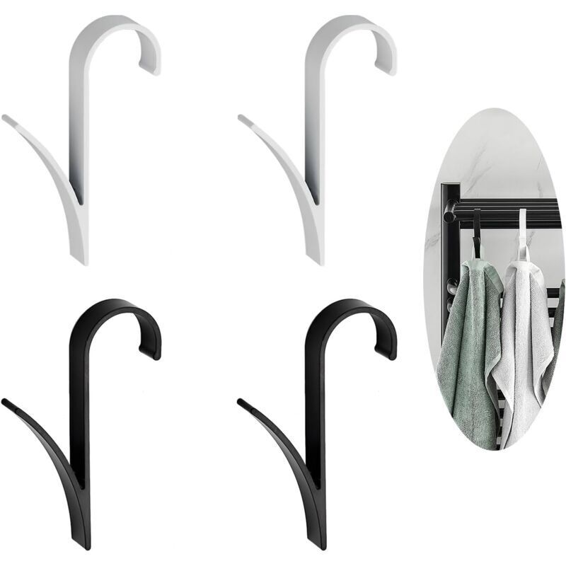 4 pièces Crochets pour Radiateur de Salle de Bain, Crochets pour Serviettes en Aluminium, Porte Serviette Radiateur, Patères Rad
