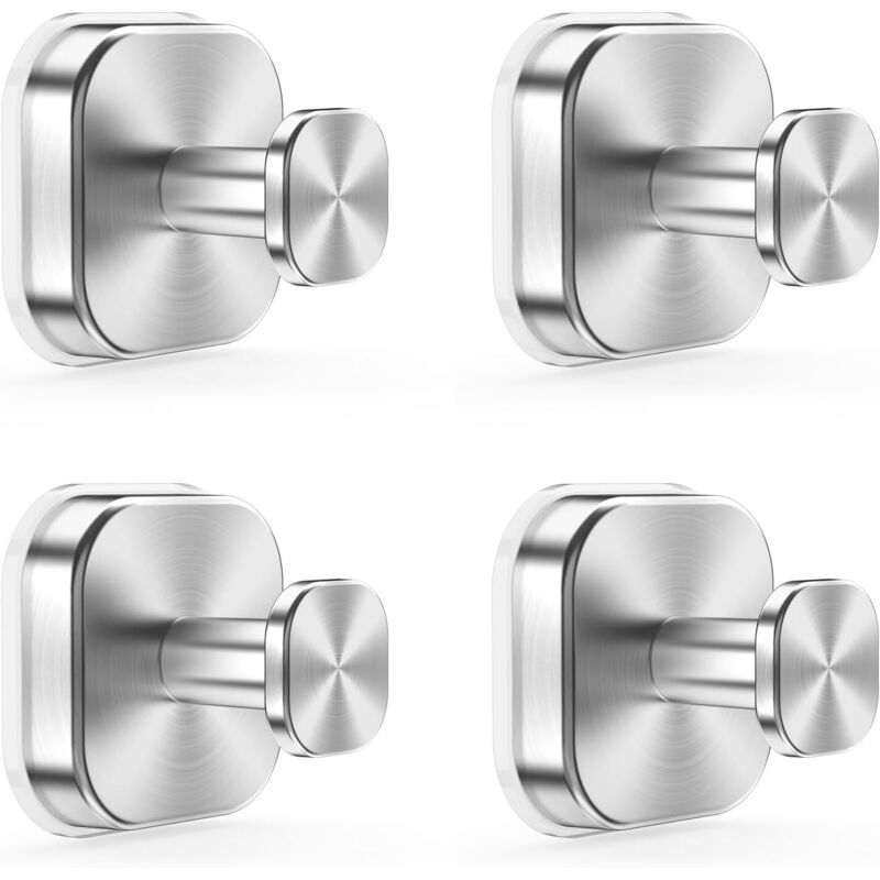 4 Pièces Crochets Ventouse Puissants – Crochet Sans Perçage, Crochet Mural en Inox Étanche, Porte Serviette Mural pour Cuisine & Salle de Bain, Idéal