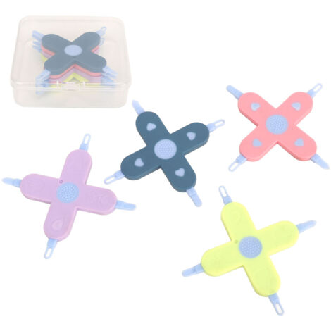 4 Pièces Cueille-Bourgeons Sécurité Silicone Réutilisable Forme Ronde TPE PP Outil Nettoyage Oreille Bébé pour Ongles