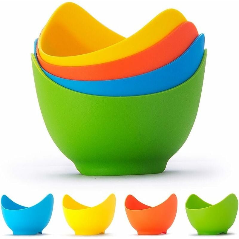 4 pièces Cuiseur d'oœufs antiadhésif, cuiseur d'oœufs en siliCône Fei Yu