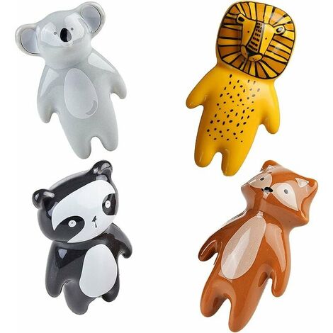 4 Pieces Cupboard Knobs Ceramic Door Knobs Cabinet Knobs Handle Cabinet Drawer Kitchen Animal Design