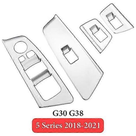 4 pièces de garnitures décoratives pour boutons de lève-vitre en ABS pour BMW Série 3, 5, X1, X3, X5, F30, F48, G05, G30, G20 (conduite à gauche)  Panneaux de porte intérieurs et accessoires - Lavande