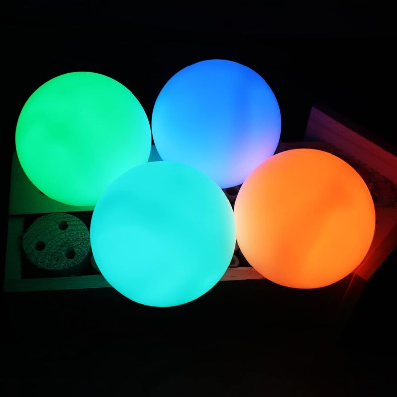 4 pièces de luminaire flottant pour piscine , boule lumineuse led étanche IP68 , luminaire led pour piscine 16 couleurs rvb Change avec télécommande
