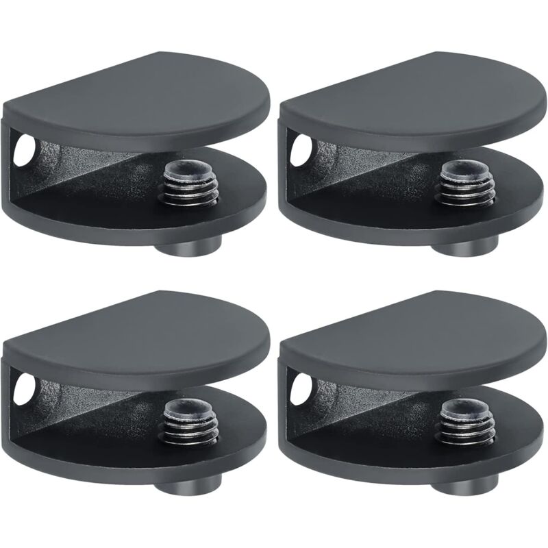 4 Pièces de Pinces à Verre, Support de Verre Réglable, Finition Peinture, Verre Adaptatif de 5-10 mm d'Épaisseur, Pince de Support de Verre, Pratique