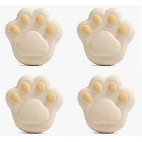 4 pièces de protections d'angle, protections d'angle pour bébé et enfants, protections d'angle universelles en forme de patte de chat mignon (abricot)