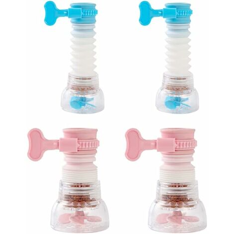 4 Pièces de Robinet Rotatif à 360 Degrés Filtre,Dispositif d'économie d'eau du robinet, d'eau à économie d'eau et anti-éclaboussures pour la cuisine et la salle de bain(rose)