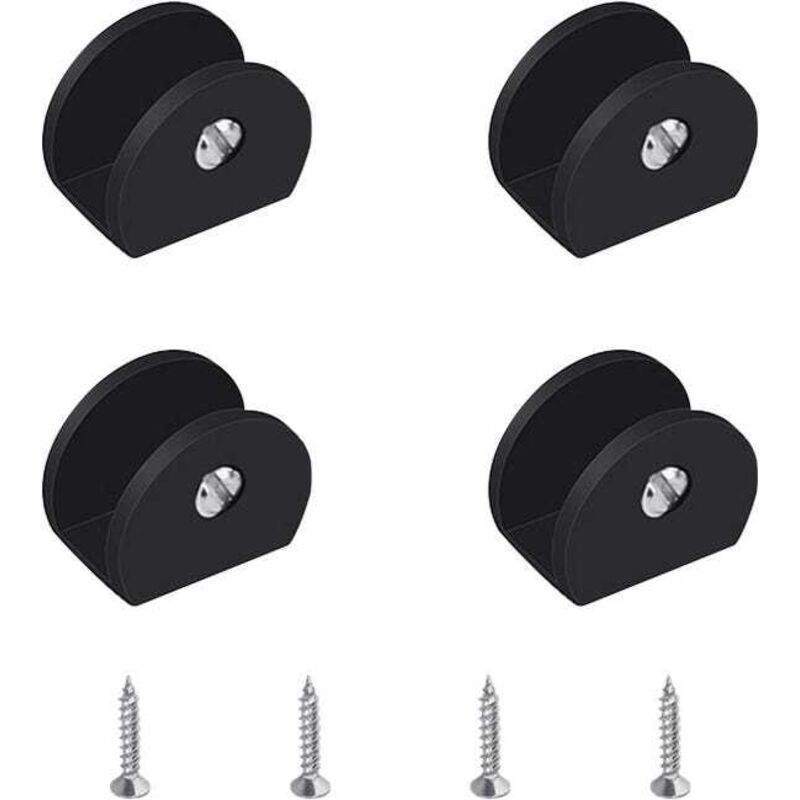 4 Pièces de Support d’Étagère en Verre Support Tablette Verre Noir, Fixation Tablette Verre Réglable,Pour Verre de 6 à 8 mm d'Épaisseur