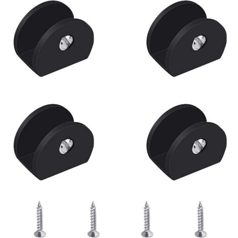 4 Pièces de Support d’Étagère en Verre Support Tablette Verre Noir, Fixation Tablette Verre Réglable,Pour Verre de 6 à 8 mm d'Épaisseur