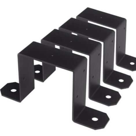 4 pièces de supports de fixation en forme de U pour panneaux de clôture – fixations sécurisées pour béton ou bois – accessoires d’ancrage robustes pour clôtures
