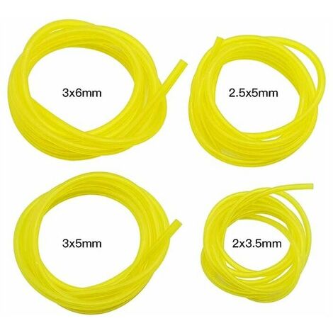 4 Pièces de Tuyaux d'Essence, Longueur 1 m, Universels, Tuyau de Conduite de Carburant, Outils de Jardin Jaune Transparent pour Souffleur, Coupe-bordure, Tronçonneuse, Tondeuse à Gazon, Accessoires